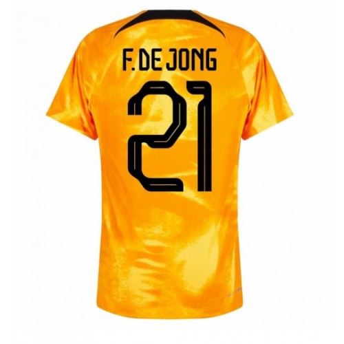 Fotballdrakt Herre Nederland Frenkie de Jong #21 Hjemmedrakt VM 2022 Kortermet